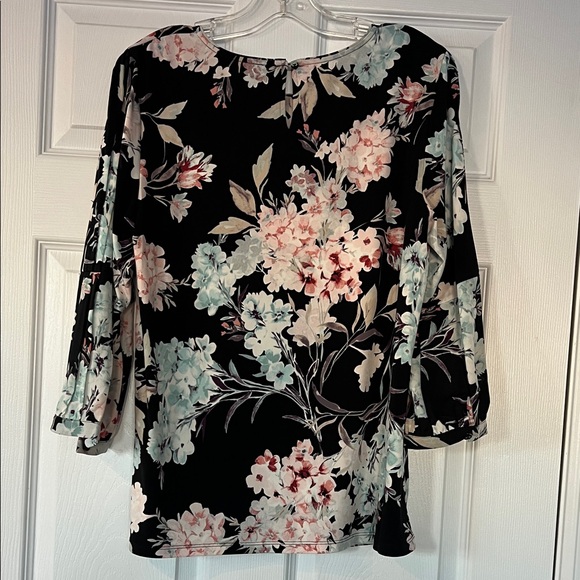Karl Lagerfeld Black Floral Blouse - Picture 3 of 4